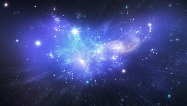 Blue universe illustration
