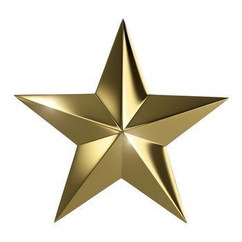 Golden star  isolated with clipping path