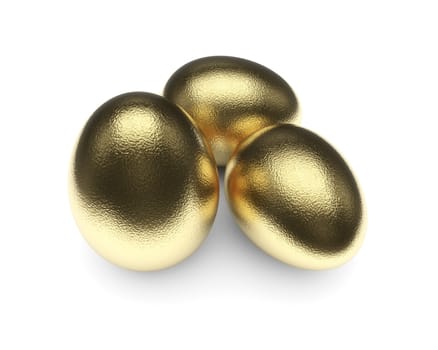 Golden Eggs isolated with clipping path