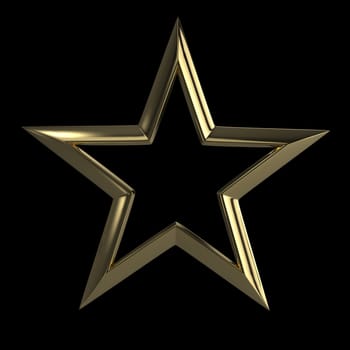 Golden star  isolated with clipping path