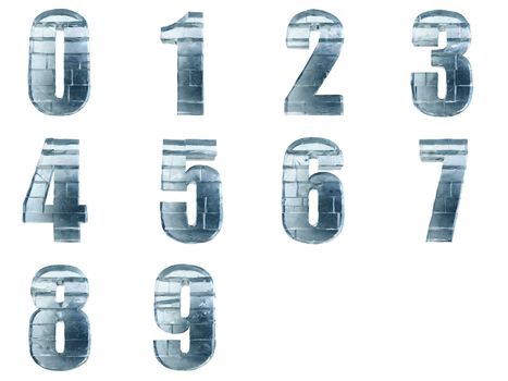 Iced numbers isolated with clipping path
