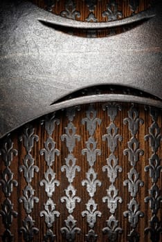 metal on wood background