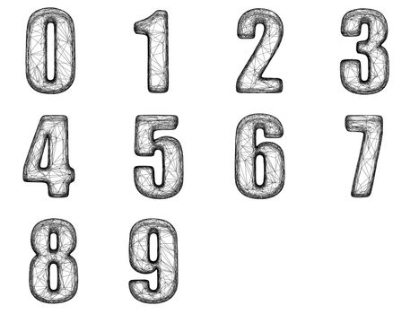 Numbers isolated with clipping path
