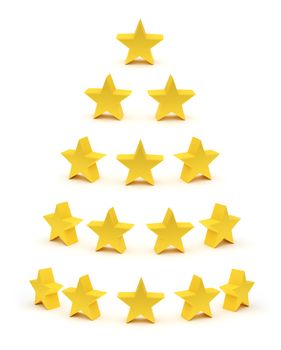 Golden stars collection isolated with clipping path