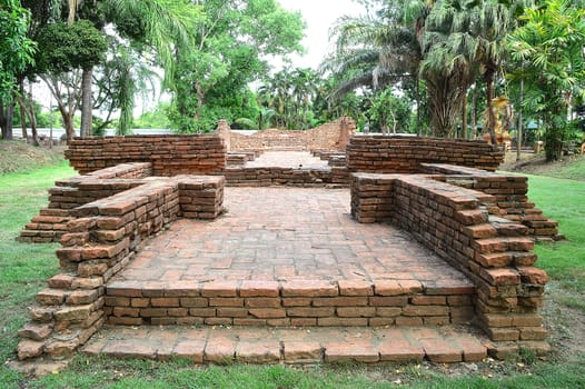 Ancient Pagoda Ruin(Chedi) in Wiang Kum Kam at Chiangmai Thailand.