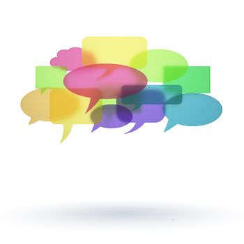 3D speech  cloud bubles isolated with clipping path