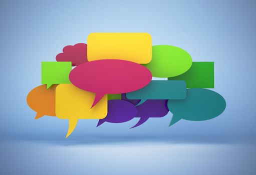 3D chat bubbles isolated with clipping path