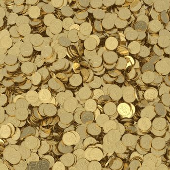 Golden Bitcoin cryptography digital currency background - isolated with clipping path