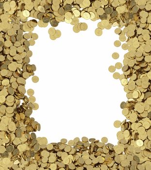 golden coins background with place for text