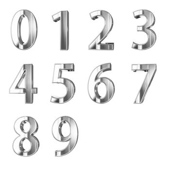 golden numbers isolated with clippign path