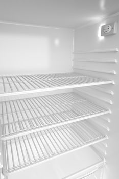 Empty white refrigerator, 3d rendered image