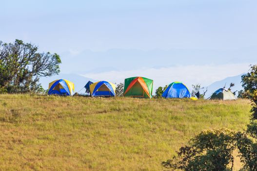 Camping Tent on the Mountain