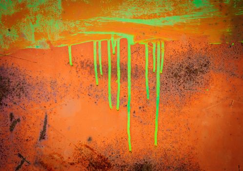 Abstract red and green old rusty metal background