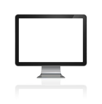 3D computer, TV screen, isolated on white with clipping path