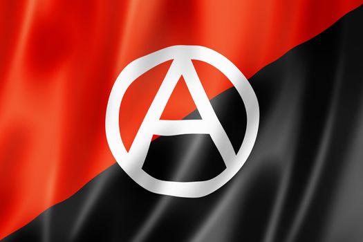 Anarchy flag, three dimensional render, textured