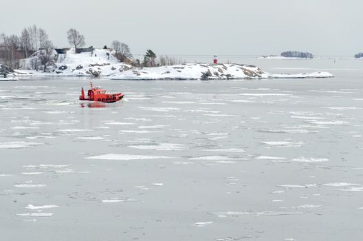 Rescue boat in the Baltic Sea.