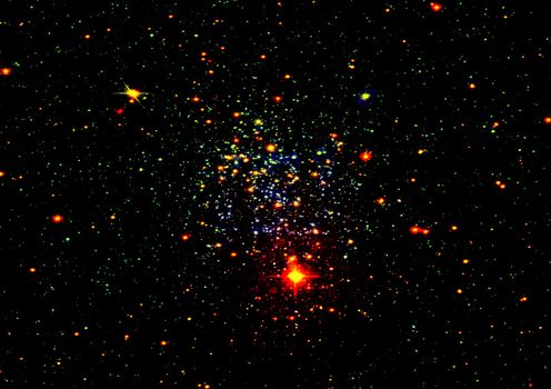 Star field in space and a gas congestion