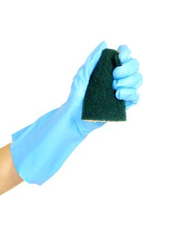 Young Woman Using Scourer