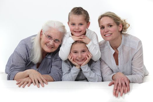 Three generations of women