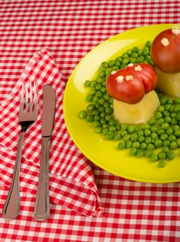 An attractive way to serve vegetables for children