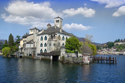 San Giulio island on Lake Orta in northern Italy, lakes district