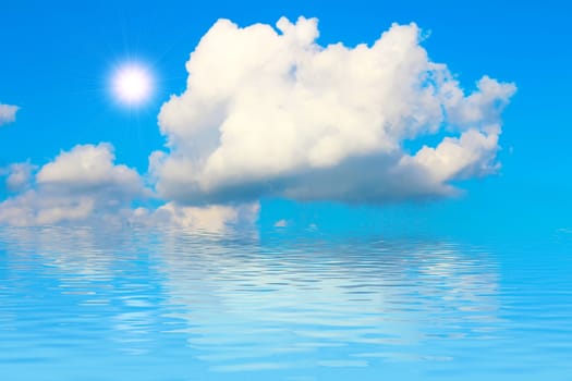 blue sky with cloud closeup