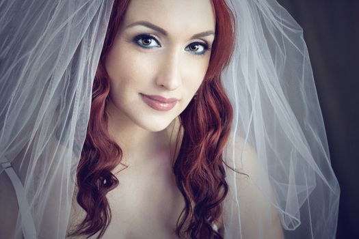 Portrait of a happy bride 