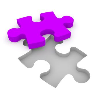 The characters carry a puzzle piece to the appropriate gap.