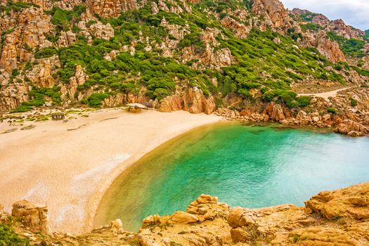 Beach Cala Li Cossi, beautiful bay at Costa Paradiso, Sardinia