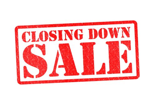 CLOSING DOWN SALE Rubber Stamp over a white background.