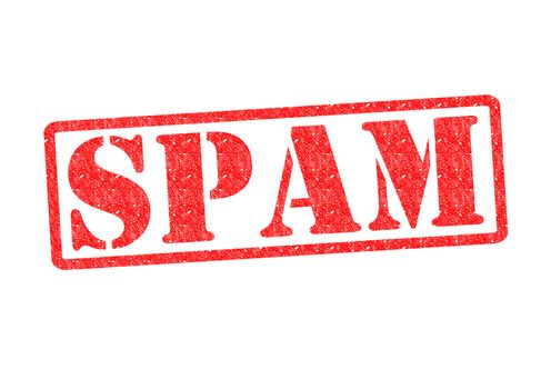 SPAM Rubber Stamp over a white background.