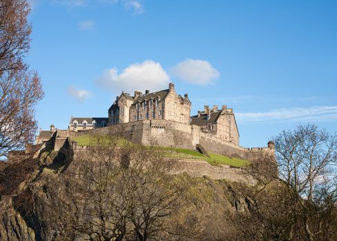 Edinburgh Castle on a beautiful clear day.