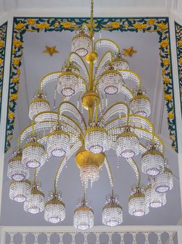 Crystal chandelier in luxury house