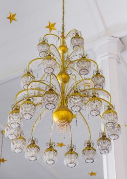 Crystal chandelier in luxury house