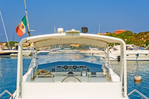 deck of a boat control center