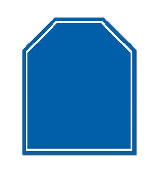 blue blank sign on white background