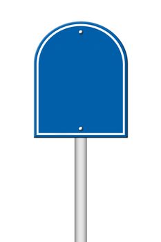 blue blank sign on white background