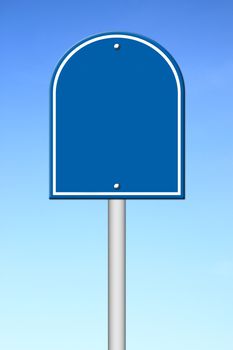 blue blank sign with blue sky