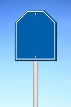 blue blank sign with blue sky