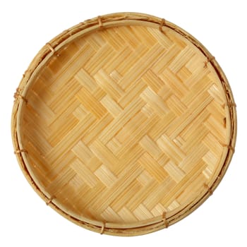 Bamboo mini basket isolated on white