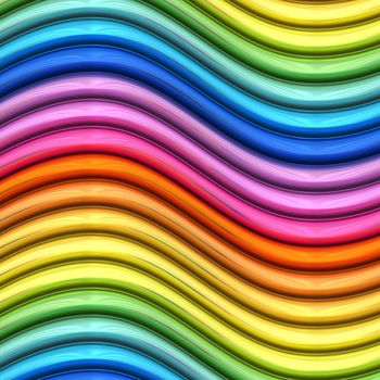 Abstract background of colorful glossy waves. High resolution 3D image