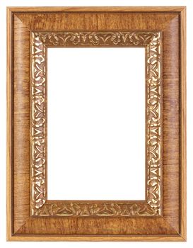 Wooden photo frame isolated on white 