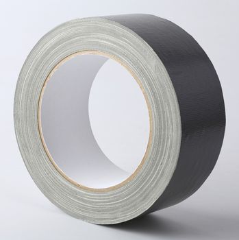 Silver color cloth tape (Duct Tape) isolated on white