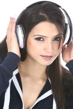 Model Released. Woman Wearing Headphones