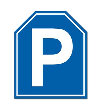 parking sign on white background