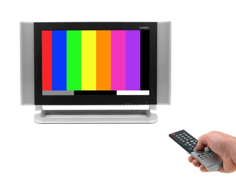 A LCD TV monitor isolated against a white background