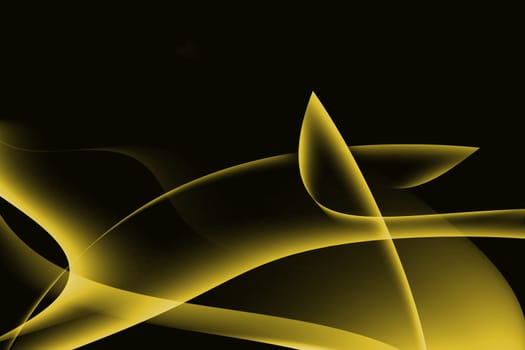 abstract curve yellow on dark background