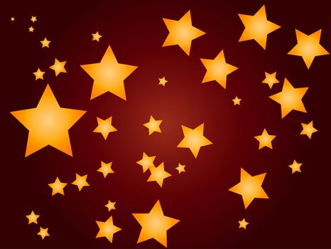 Abstract red background with stars