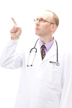 Professional doctor pointing at something