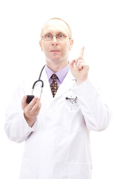 Male doctor having idea who to call